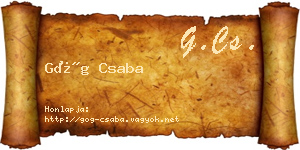 Góg Csaba névjegykártya
