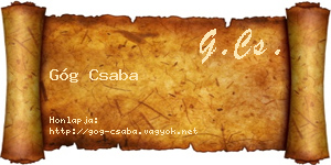 Góg Csaba névjegykártya