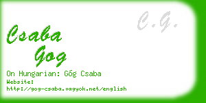 csaba gog business card